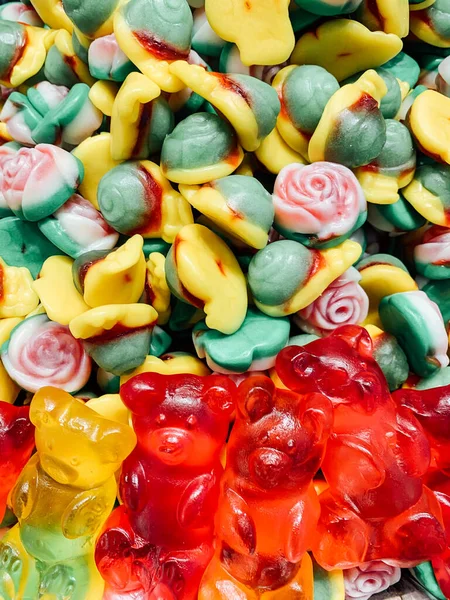 Bomboane Dulci Delicioase Pentru Consumul Marmeladă Fundal — Fotografie, imagine de stoc