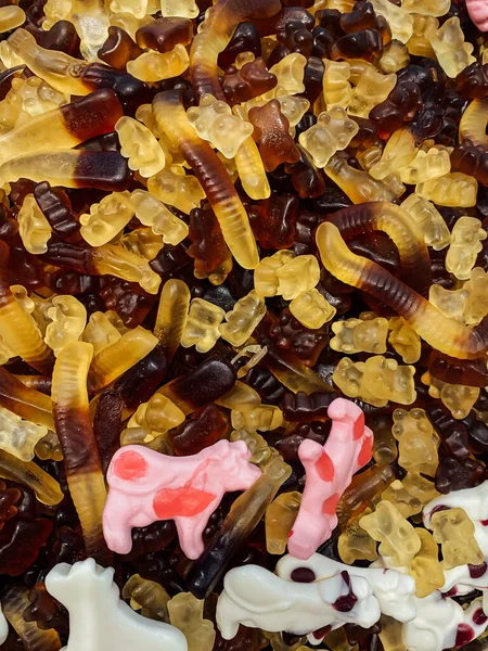 Багато Смачних Цукерок Їжі Фоні Випічки — стокове фото