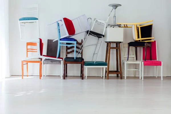 Lots Multicolored Chairs Interior Room — Stock Photo, Image