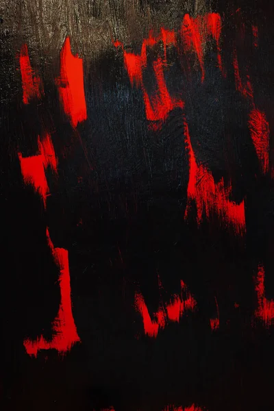 Βούρτσα βαμμένο μαύρο κόκκινο τοίχο δομή φόντου — Φωτογραφία Αρχείου