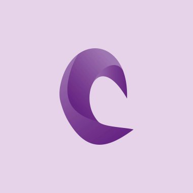 Tipografi logosu için C harfi vektörü.