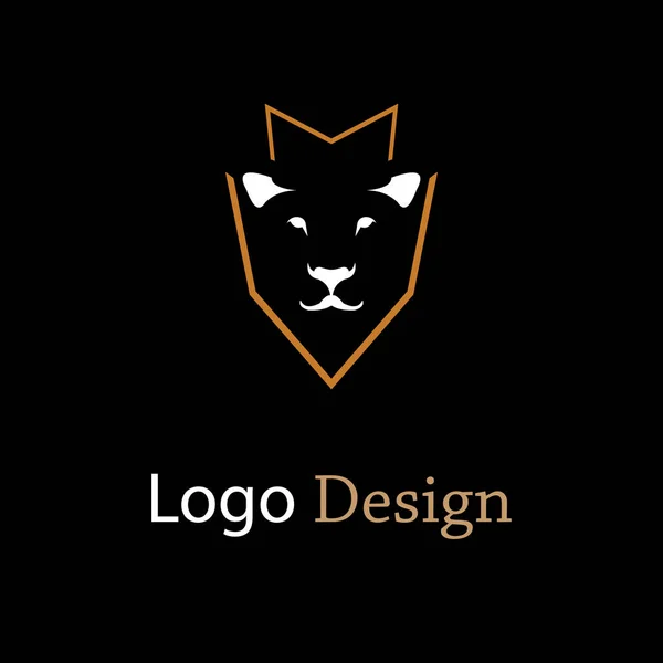 Wektor Lwa Dla Dzikich Logo — Wektor stockowy