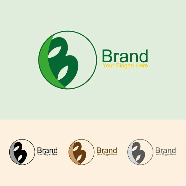 Green Leaf Logo Design Concept Template — 스톡 벡터