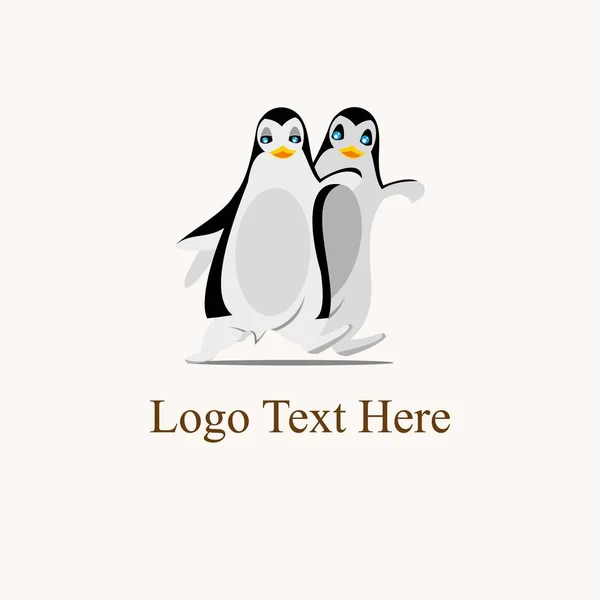 Pinguim Ícone Animal Logotipo Vetor —  Vetores de Stock