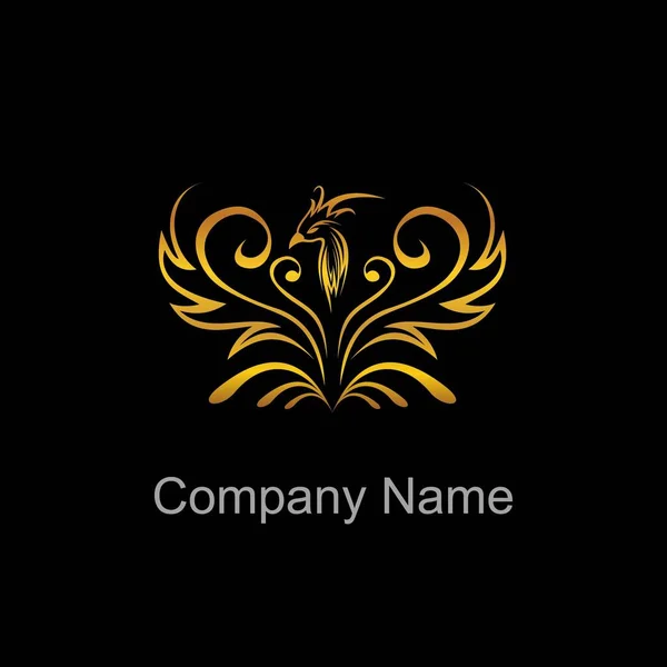 Feniks Gouden Symbool Voor Een Luxe Logo — Stockvector