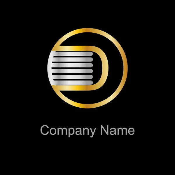 Database Simbolo Oro Logo Lusso — Vettoriale Stock