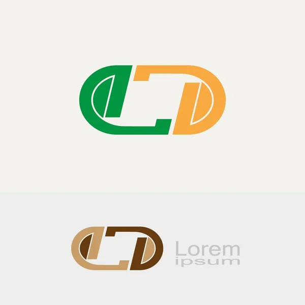 Píldora Cápsula Símbolo Letra Logotipo — Vector de stock