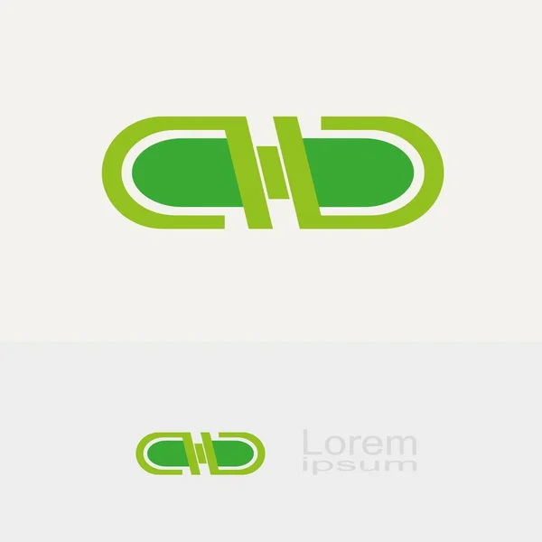 Pil Capsule Symbool Letter Logo — Stockvector