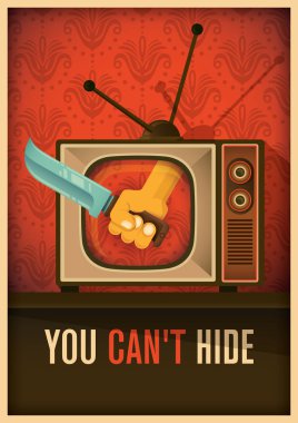 Tv ile kavramsal poster. 