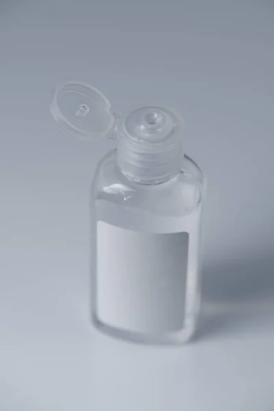 Bottle Antiseptic Gel Isolated White Gray Background — Stock Photo, Image