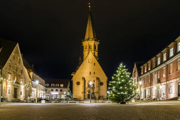 Mercato della città storica di Weikersheim, Baden-Wurttembe — Foto Stock