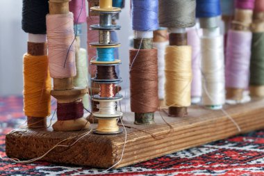 Çok renkli konuları spo yumuşak pastel vintage renkler ve dikiş