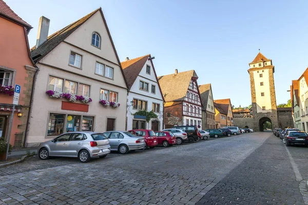 Város Rothenburg ob der Tauber térképén, egy város, Ansbach kerület — Stock Fotó