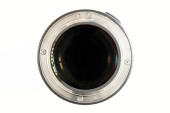 Fotoaparát Foto objektiv detail na bílém pozadí s čočka reflec