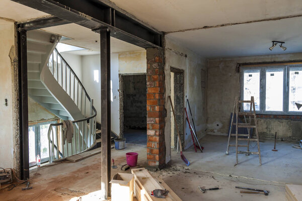 Interior of a house under construction. Renovation of an apartme
