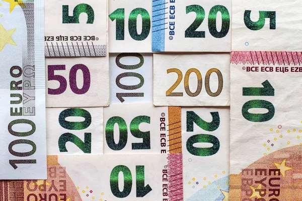 Diverse banconote in euro denaro per sfondo — Foto Stock