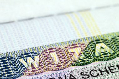 Vize pasaport kapatın. Polonya shengen seyahat kavramının.