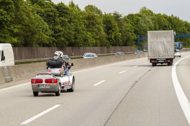 Mainz, Almanya - 12 Haziran 2017: Olağandışı motorlu bisiklet Alman hig üzerinde
