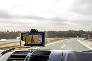 Nürnberg, Almanya - 22 Haziran 2017: Gps navigasyon sy Close-up