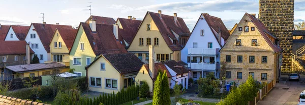 Régi házak, Rothenburg ob der Tauber, festői középkori cit — Stock Fotó