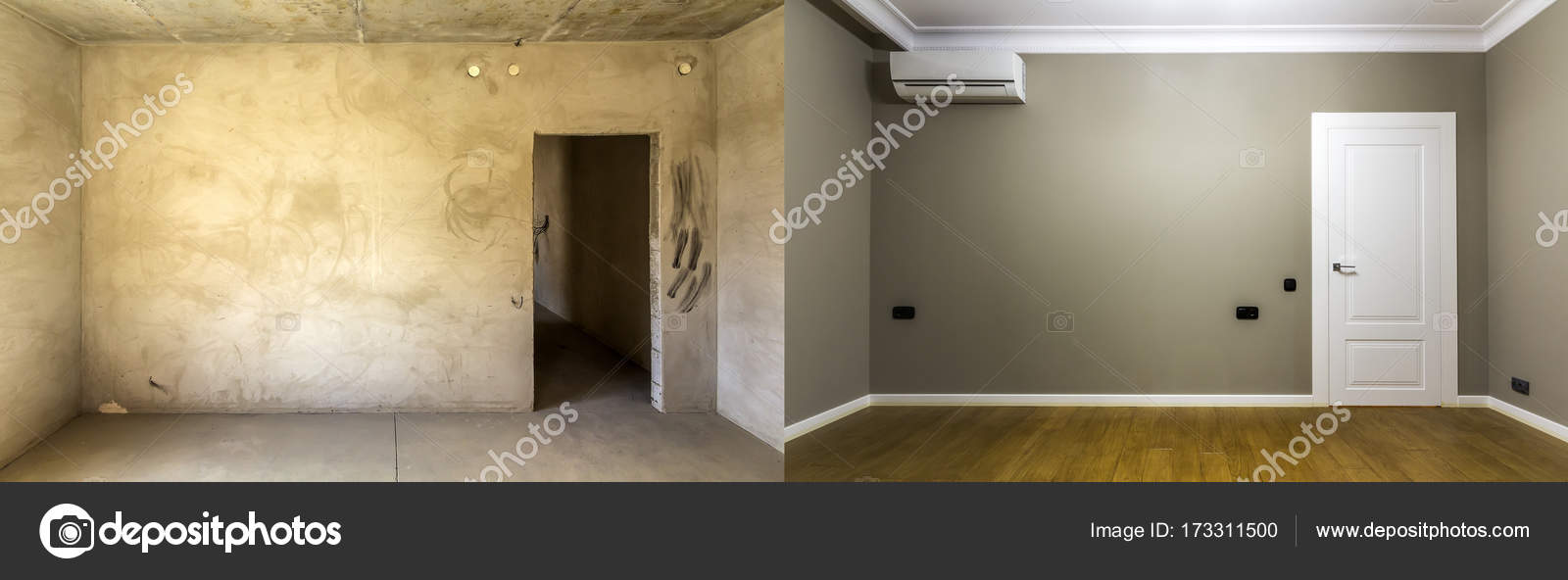 Confronto di una stanza in un appartamento prima e dopo la ... Ristrutturazione casa prima e dopo