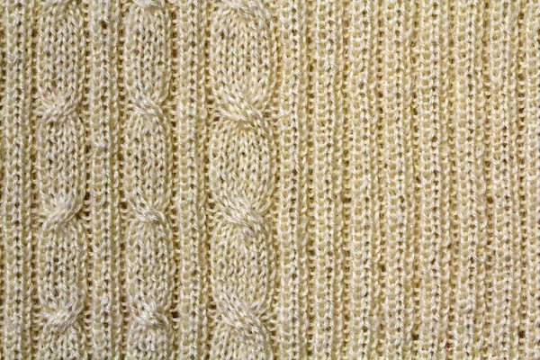 Фонова текстура бежевого візерунка в'язана тканина з котто — стокове фото