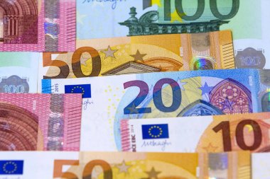 Farklı euro para banknotlar için arka plan olarak kullanım