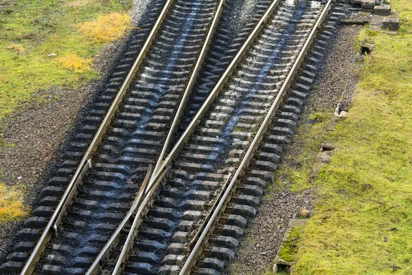 Vista dei binari ferroviari dall'alto — Foto Stock