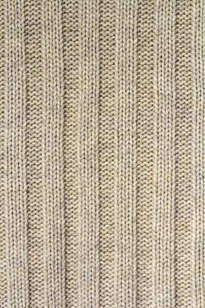 Texture de fond de tissu tricoté à motif beige en coton — Photo