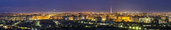 Panorama night aerial view of Ivano-Frankivsk city, Ukraine. — Stock Photo, Image