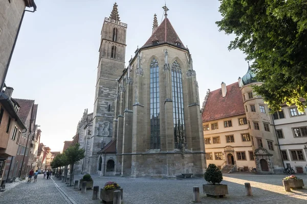 Város Rothenburg ob der Tauber térképén, egy város, Ansbach kerület — Stock Fotó