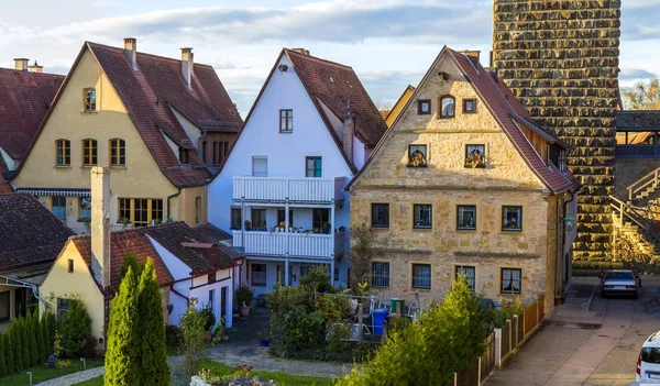Régi házak, Rothenburg ob der Tauber, festői középkori cit — Stock Fotó