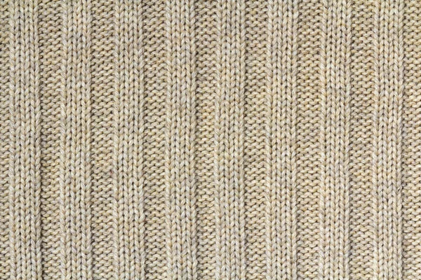 Background texture of beige pattern knitted fabric made of cotto — Stock Photo, Image