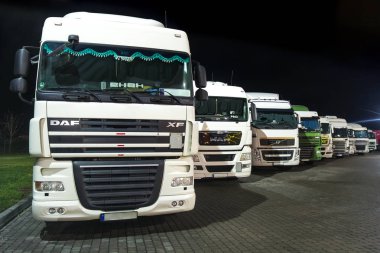 Rothenburg ob der Tauber, Germany - November 12, 2017: Trucks on