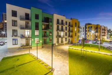 Mainz, Almanya - 12 Kasım 2017: Yeni konut binaları