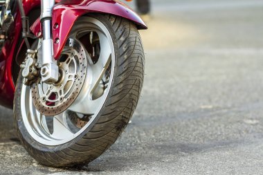 Mainz, Almanya - 14 Ekim 2017: Ön tekerlek spor motorcy