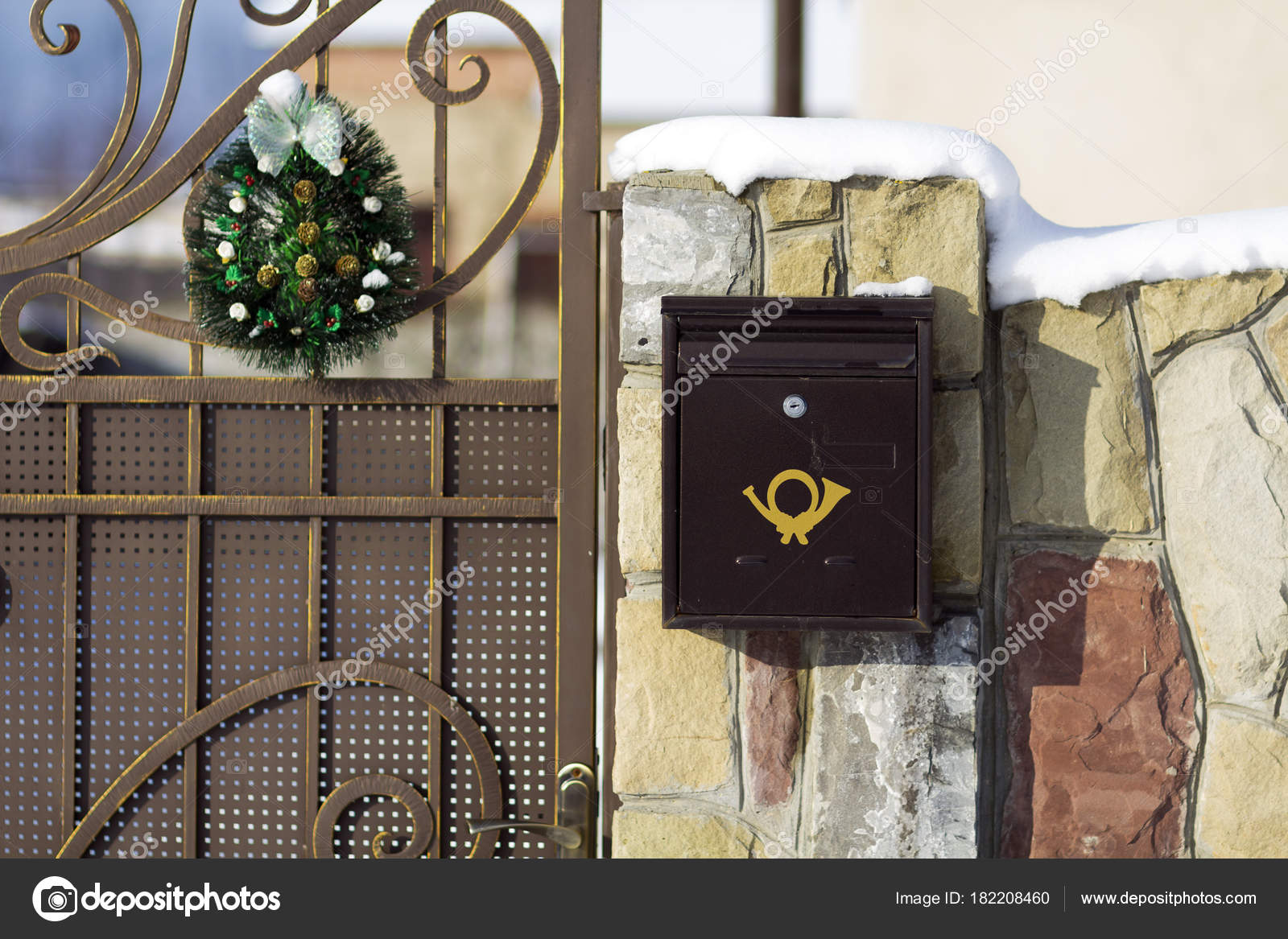 Metal Post Box Fixed Front Gate Stock Photo C Bilanol I Ua