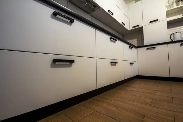 Close Detail White Modern Kitchen Drawers — Stock Photo, Image