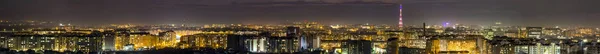 Panorama of night aerial view of Ivano-Frankivsk city, Ukraine.