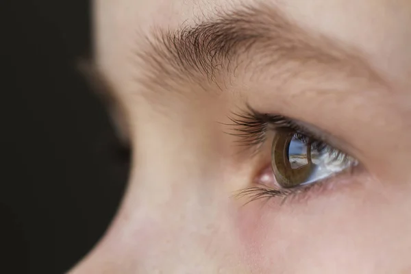 Close-up macro van kind jongen oog — Stockfoto