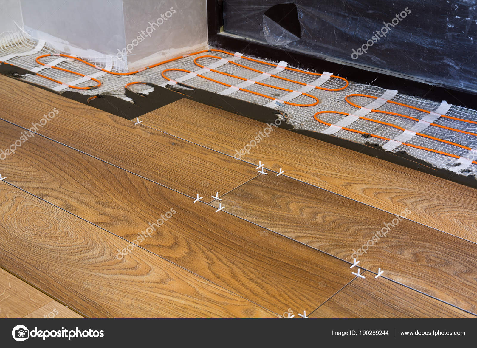 Installation Of Ceramic Tiles And Heating Elements In Warm Tile