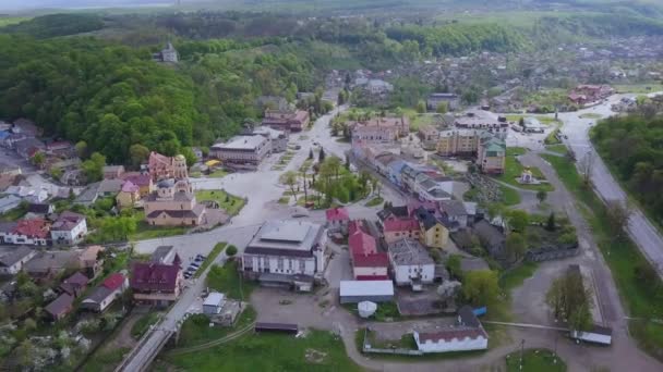 Vista Aérea Ciudad Halych Antigua Capital Ucrania Región Ivano Frankivsk — Vídeos de Stock