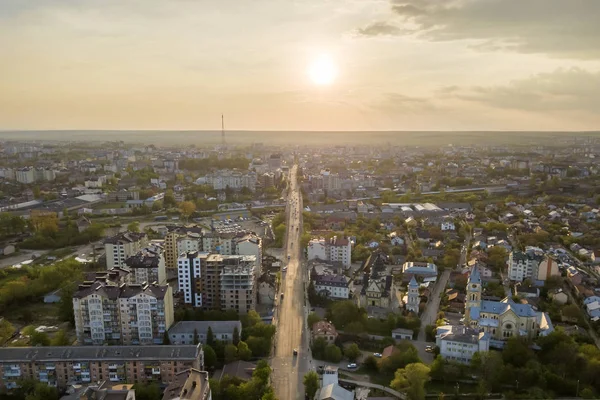 Aerial view of urban area in Ivano-Frankivsk city, Ukraine. — ストック写真