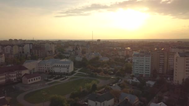 Horní Letecký Pohled Rezidenční Oblast Městě — Stock video