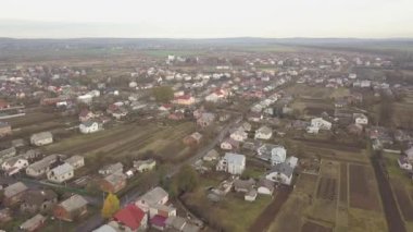 Ukrayna 'nın İvano-Frankivsk şehrinin hava manzarası.