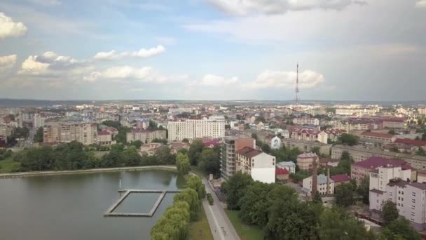 Vista Aérea Cidade Ivano Frankivsk Ucrânia Paisagem Urbana Wath Edifícios — Vídeo de Stock