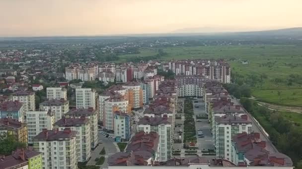 Flygfoto Över Bostadsområde Med Lägenhetsbyggnader Och Gator Ivano Frankivsk Stad — Stockvideo