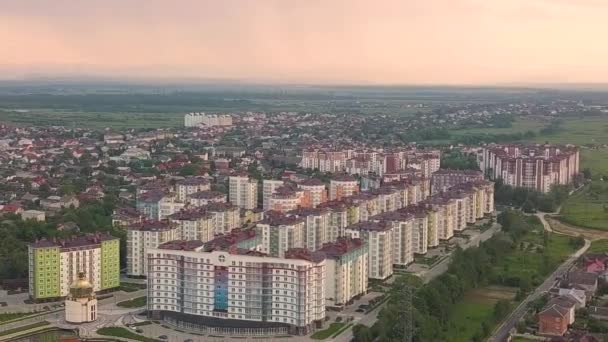 Ukrayna Nın Vano Frankivsk Şehrinde Apartman Caddeleri Bulunan Yerleşim Alanının — Stok video