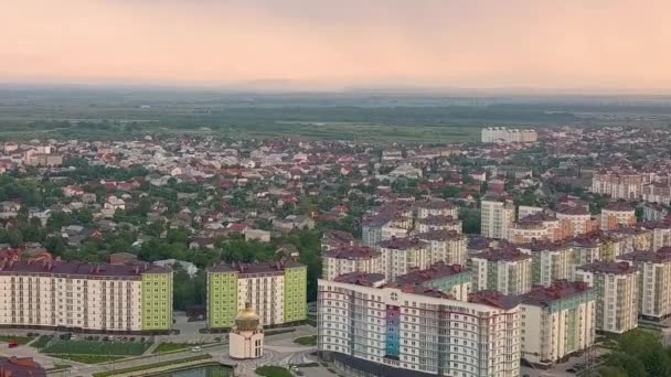 Ukrayna Nın Vano Frankivsk Şehrinde Apartman Caddeleri Bulunan Yerleşim Alanının — Stok video