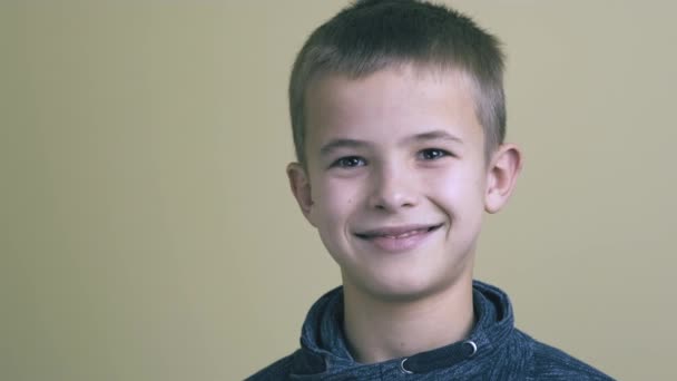 Portrét Chlapce Usmívajícího Kameru — Stock video